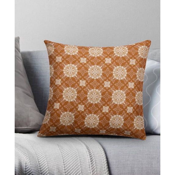 Mandala Lattice Decorative Pillow18x18 Yellow