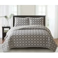 thumbnail image 1 of Mandala Lattice and Ironwork King 3-piece Quilt Set Grey, 1 of 3