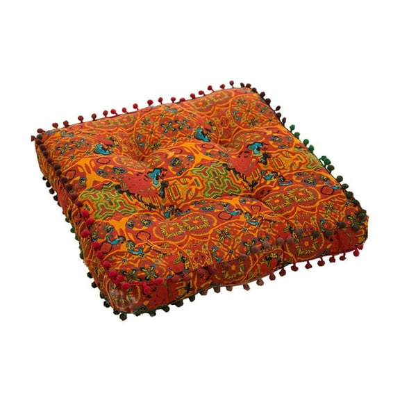 Mandala Life ART Moroccan Floor Cushion Cover Bohemian Patchwork Square Meditation Pillow Case Moroccan Decor Pouf Ottoman Perfect for Living Room, Bedroom, Nursary or Children Room Chair Pads