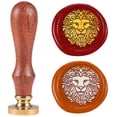 thumbnail image 1 of Mandala Lion Wax Seal Stamp 1" Vintage Animals Sealing Stamps Removable Brass Head Seal Stamp with Wooden Handle for Envelope Greeting Card Wedding Invitations Wine Gift Wrapping, 1 of 9