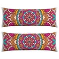 thumbnail image 1 of Mandala Long Body Pillow Cover – Soft & Breathable Meditation Fabric, Hidden Zipper, 20"x54", Psychedelic Trippy Print – Gift for Side Sleepers, Pregnancy, Zen Home Decor, 1 of 5