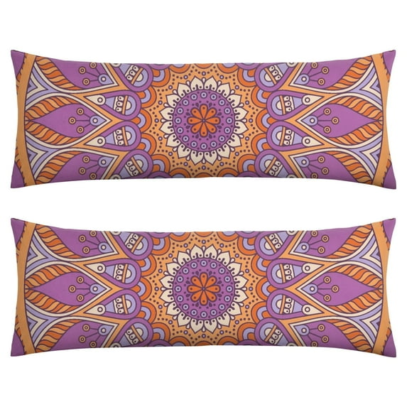 Mandala Long Body Pillow Cover – Soft & Breathable Meditation Fabric, Hidden Zipper, 20"x54", Psychedelic Trippy Print – Gift for Side Sleepers, Pregnancy, Zen Home Decor