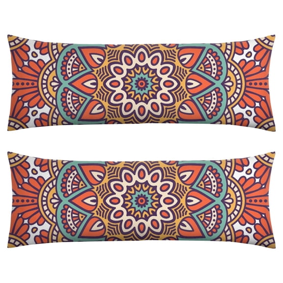 Mandala Long Body Pillow Cover – Soft & Breathable Meditation Fabric, Hidden Zipper, 20"x54", Psychedelic Trippy Print – Gift for Side Sleepers, Pregnancy, Zen Home Decor