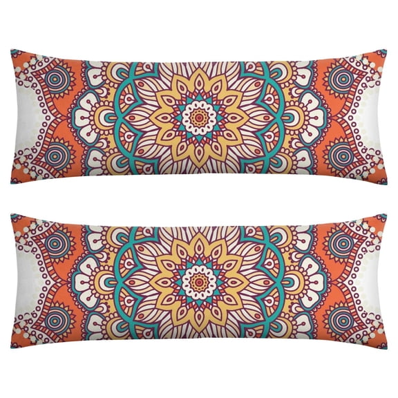 Mandala Long Body Pillow Cover – Soft & Breathable Meditation Fabric, Hidden Zipper, 20"x54", Psychedelic Trippy Print – Gift for Side Sleepers, Pregnancy, Zen Home Decor