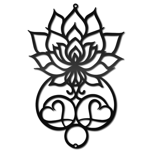 Mandala Lotus Wall Art Metal Heart Flower Wall Hanging Decor Meditation Room Sign Decorative Silhouettes Wall Sculptures Artwork Ornament
