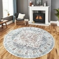 thumbnail image 1 of Mandala Machine Washable Area Rug 6R - Non-Slip & Safe Floor Rug - Stain Resistant Bedroom Rug - Comfortable Polyester Material Colorful Rug - Durable Modern Rug for Living Room - Living Room Rugs, 1 of 5