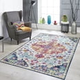 thumbnail image 1 of Mandala - Machine Washable Area Rugs 3 X 5 Ft, Stain Resistant Rug, Durable Polyester Material, Patterned & Colorful Rug, Bedroom & Living Room Rug, Room & Modern Home Decor - Blue, 1 of 8