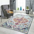 thumbnail image 1 of Mandala - Machine Washable Area Rugs 5 X 7 Ft, Stain Resistant Rug, Durable Polyester Material, Patterned & Colorful Rug, Bedroom & Living Room Rug, Room & Modern Home Decor - Blue, 1 of 8