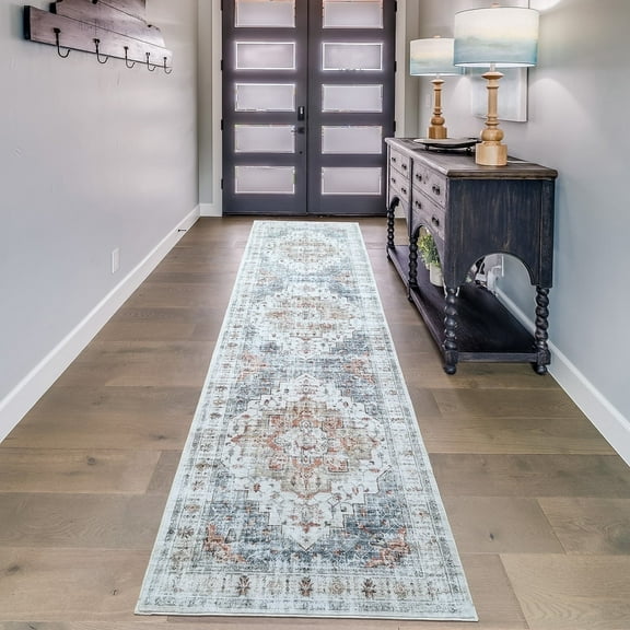 Mandala - Machine Washable Runner Rugs 2 x 8 - Stain Resistant Colorful Runner Rug Clearance - Durable Polyester Material Modern Home Rugs - for Bedroom, Dining Room, Living Room, Hallway, & Kitchen