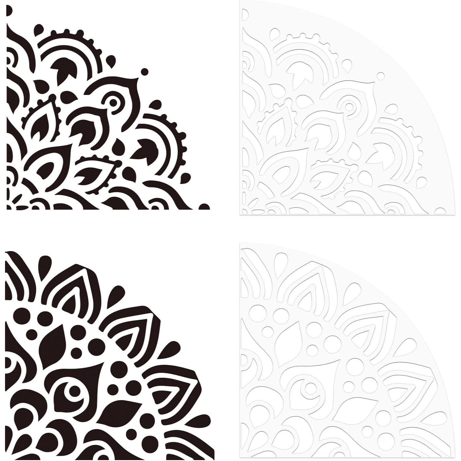 Mandala Magic 2Pcs Acrylic Tie Dyeing Stencils for Bleached Shirts