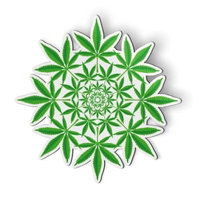 Mandala Marijuana Weed Leaves - 5" Magnet for Car Locker Refrigerator