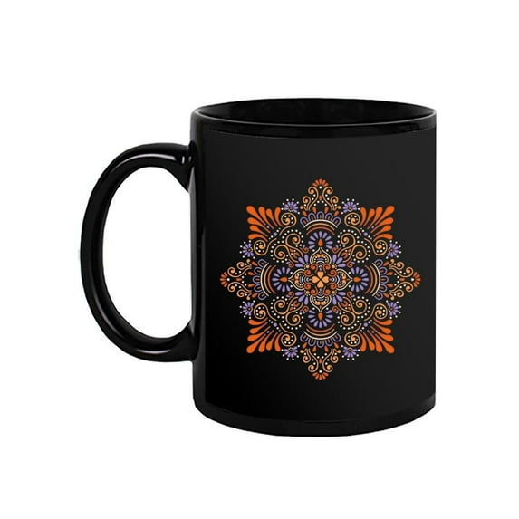 Mandala Orange Flower Mug Mug -Image by Shutterstock,