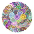 thumbnail image 1 of Mandala PVC Plastic Sticker Labels Waterproof Decals for Suitcase Skateboard Refrigerator Helmet Mobile Phone Shell Flower Pattern 40~60mm 50pcs/set, 1 of 3