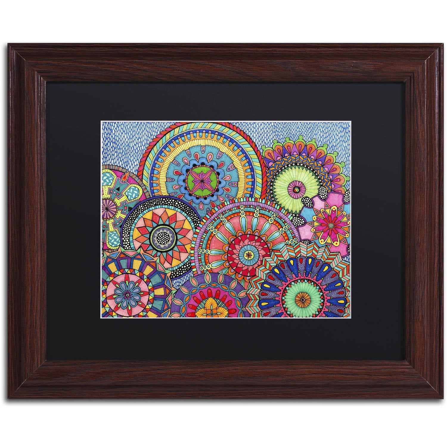 "Mandala Parade" Canvas Art by Hello Angel, Black Matte, Wood Frame