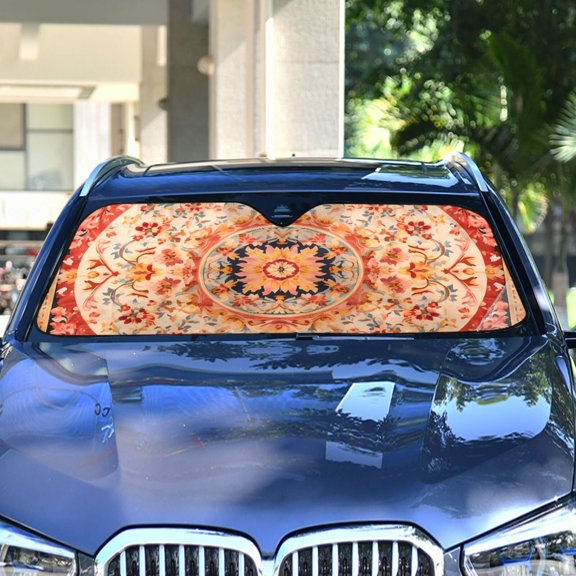 Mandala Pattern Automotive Front Car Windshield Sun Shade Reflector Foldable for Front Fit for Cars Truck SUVs