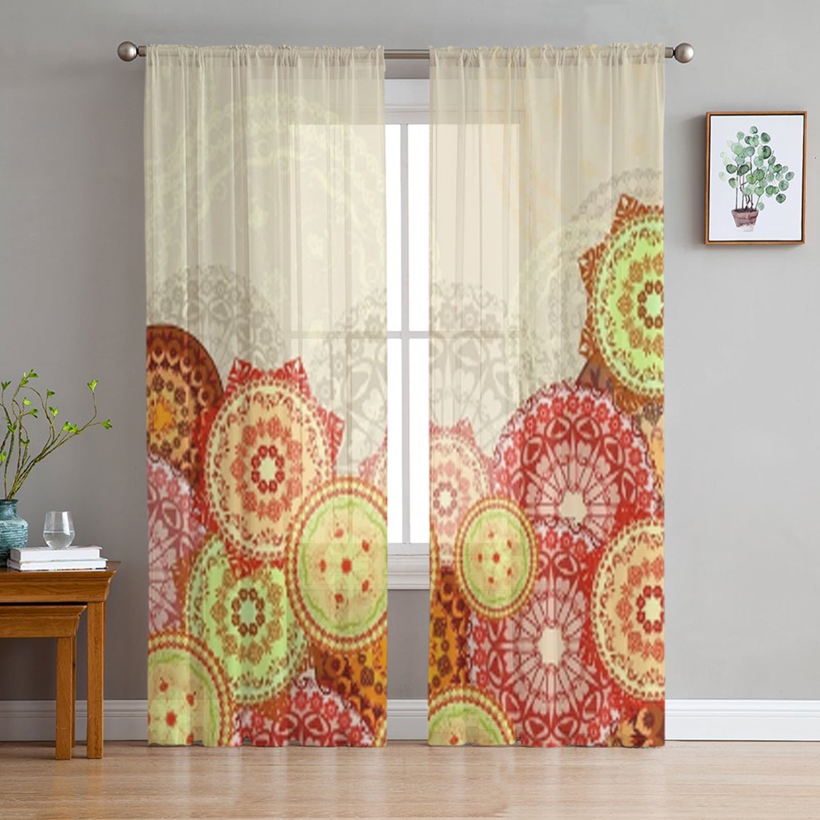 Mandala Pattern Color Bedroom Voile Tulle Curtains Hotel Home r Sheer ...