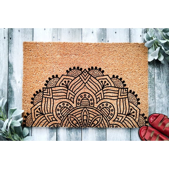 Mandala Pattern Door Mat | Boho Bohemian Zen Doormat | Motif Welcome Mat | Housewarming Gift | New Home | Closing Gift