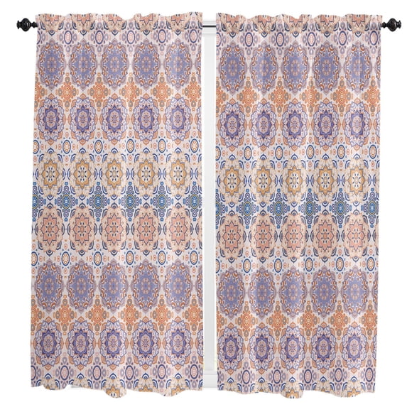 Mandala Pattern Ethnic Retro Curtain Home Decoration Living Room Short Curtains Window Treatments For Kitchen Bedroom