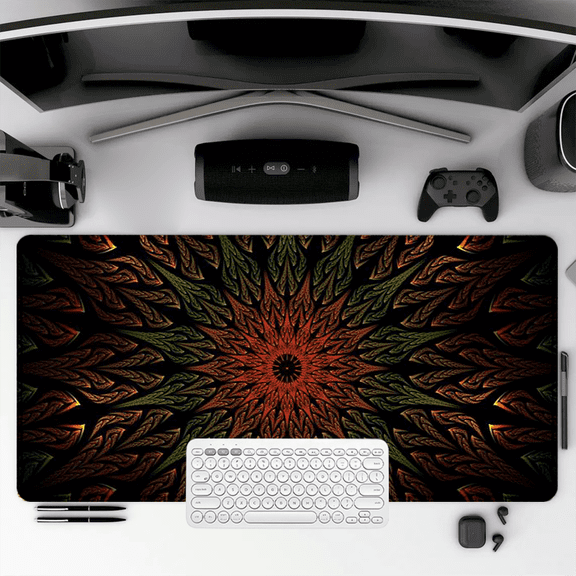 Mandala Pattern Mouse Pad 35.4 x 15.8 Inches Rubber Desk Mat for Office Gaming Home Use