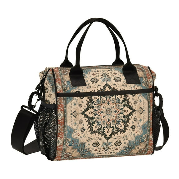 Mandala Pattern Retro Cooler Bag Lunch Bag Soft Cooler Cooling Tote Insulated Lunch Box for Adult Men Women