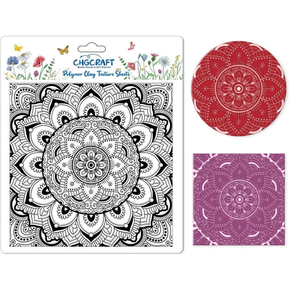 Mandala Pattern Silicone Texture Stamp Polymer Clay Molds DIY Clay Texture Tools
