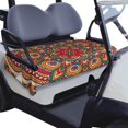 thumbnail image 1 of Mandala Patterned Golf Cart Towel 51" x 31", Universal Fit Seat Cover for EZGO, Club Car, Yamaha Benches, 1 of 8