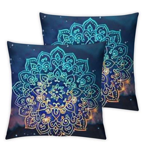 Mandala Patterns Hippie Colorful Throw Pillow Covers