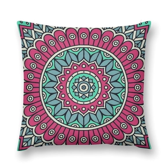 Mandala Pillow Covers, Square Soft Decorative Throw Pillowcases Short Plush Cushion Case Suitable for Sofa Bedroom Living Room Office Car Home Decor 16 "×16 "