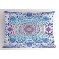 thumbnail image 1 of Mandala Pillow Sham Medallion Design Floral Patterns and Leaves Boho Hippie Style Prints, Decorative Standard Queen Size Printed Pillowcase, 30 X 20 Inches, Turquoise Pink and Purple, by Ambesonne, 1 of 2