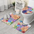 thumbnail image 1 of Mandala Pioneer Flower Collage Bathroom Rugs Sets 3 Piece,Toilet Cover Set,Absorbent Non Slip Bathroom Mats Sets with U-Shaped Contour Rug Toilet Rug Set, 1 of 5