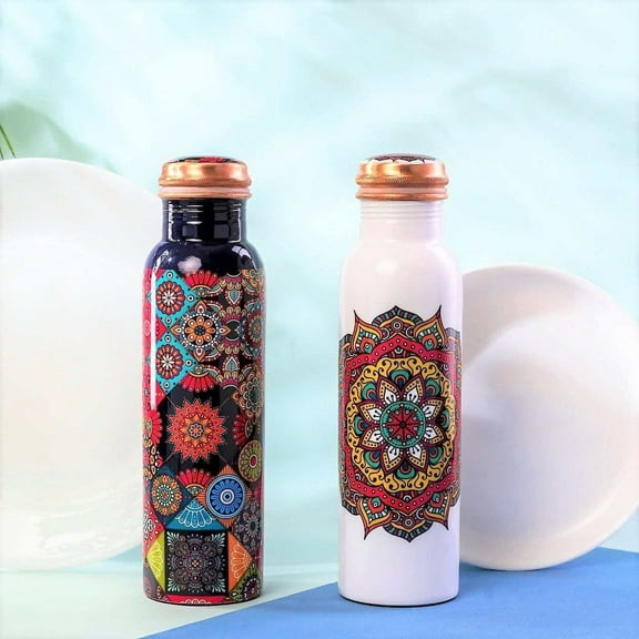Mandala Print Combo Copper Bottle