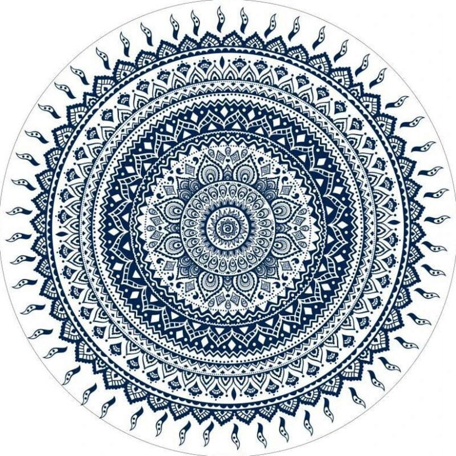 Mandala Print Round Carpet Nordic Modern Living Room Anti-Slip Rug ...