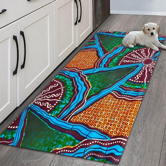 Mandala Print Rugs Kitchen Carpet Mats Boho Entrance Door Mat Decor Non-Slip Flannel Washable Outdoor Rugs Hallway Home Decor