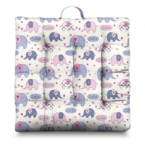 Mandala Printed Zabuton Floor Pillow - Thick & Soft Japanese-Style Tatami Mat Seat with Paisley Bohemian Design