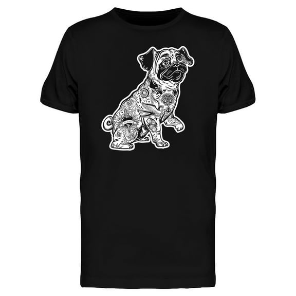 Mandala Pug T-Shirt Men -Image by Shutterstock, Male 3X-Large