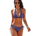 thumbnail image 1 of Mandala Purple Women's Bikini V Neck Swimsuit Set 2 Piece Over Size Bathing Suit Side Triangle Bathing Suit, 1 of 9