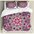 thumbnail image 1 of Mandala Queen Size Duvet Cover Set, Detailed Mandala Pattern with Flower and Leaves Bohemian Theme Tribal Ethnic Art, Decorative 3 Piece Bedding Set with 2 Pillow Shams, Multicolor, by Ambesonne, 1 of 3