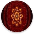 thumbnail image 1 of Mandala Red Coaster, Drinks Round Absorbent Stone Set with Ceramic Stone and Cork Base, Tabletop Protection Mats and Cups Place for 2PCS Home Decor, 1 of 6