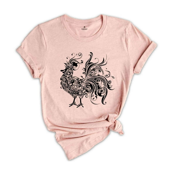 Mandala Rooster T-shirt, Chicken Shirt, Farmer Tee, Farm Gift, Chicken Lover Girl, Country Girl Shirt, Rooster Lover Gift