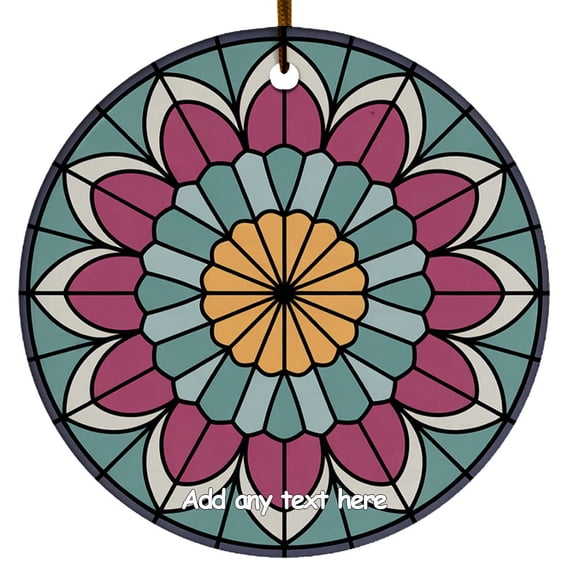 Mandala Rosette Ornament Custom Text Ornament for Man or Woman, Family & Friends, Christmas 2025 Tree Decoration