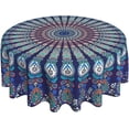 thumbnail image 1 of Mandala Round Tablecloth 60 Inch Indian Navy and Teal Tablecloth Waterproof Polyester Boho Round Tablecloth Kitchen Table Cloth Cover Anti-Slip Table Cloth for Home Dinning Tabletop Decor, 1 of 6