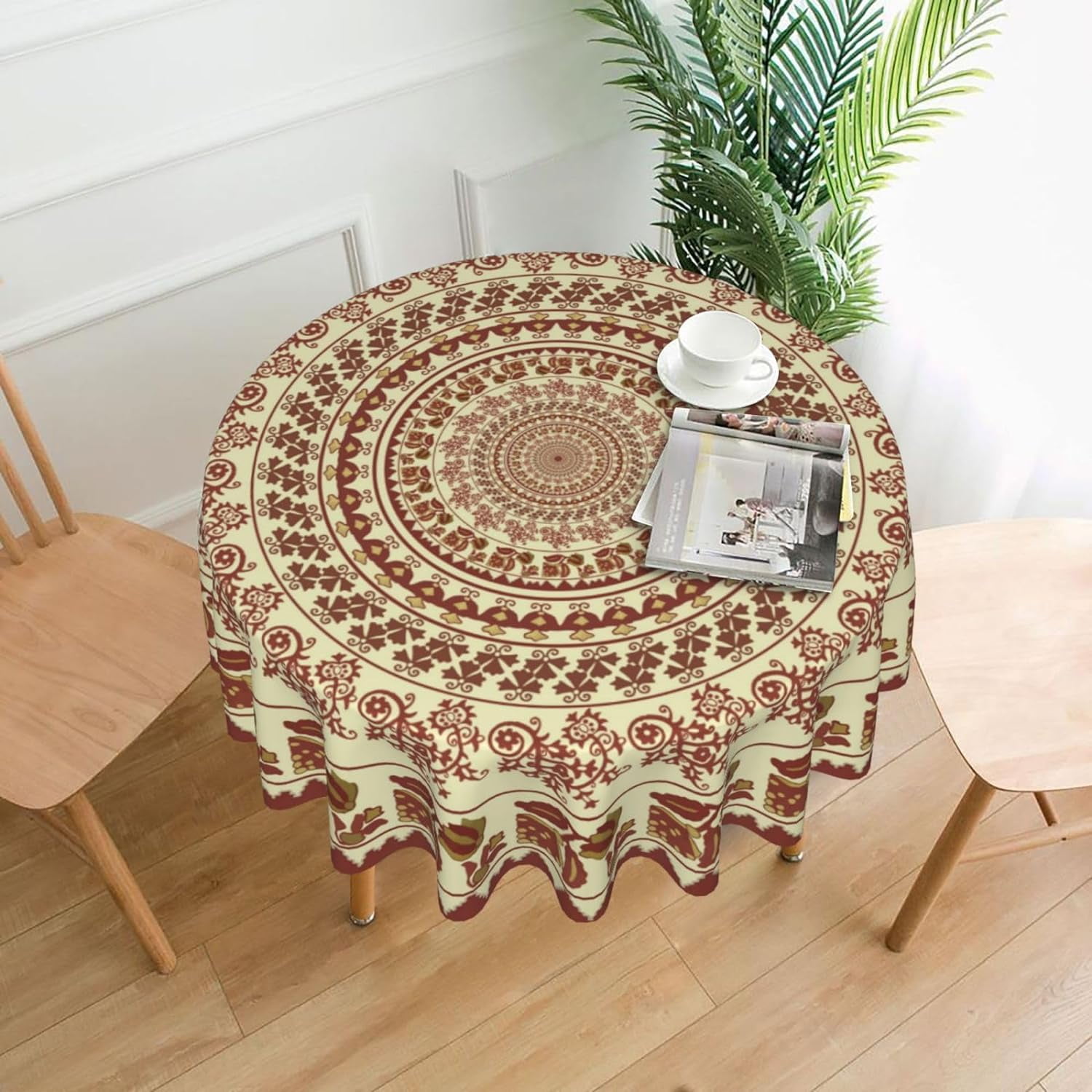 Mandala Round Tablecloth 60 inch, Boho Colorful Table Cloth  display picture 1