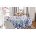 thumbnail image 1 of Mandala Round Tablecloth, Medallion Design Floral Patterns and Leaves Boho Hippie Style Prints, Circle Table Cloth Cover for Dining Room Kitchen Decoration, 60", Turquoise Purple, by Ambesonne, 1 of 1