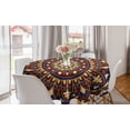 thumbnail image 1 of Mandala Round Tablecloth, Oriental Filigree Tile Inspired Ornament Ethnic Print, Circle Table Cloth Cover for Dining Room Kitchen Decoration, 60", Lavender Burgundy, by Ambesonne, 1 of 1