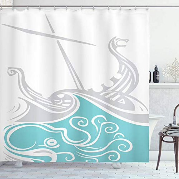 Mandala Shower Curtain Edge of Mandala Pattern Detailed Paisley Mystic Traditional Design Cloth Fabric Bathroom Decor Set with Hooks 69" W x 70" L Almond Ecru