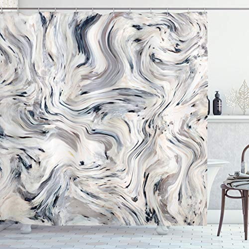 Mandala Shower Curtain Edge of Mandala Pattern Detailed Paisley Mystic Traditional Design Cloth Fabric Bathroom Decor Set with Hooks 69" W x 70" L Almond Ecru