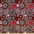 thumbnail image 1 of Ambesonne Mandala Fabric by the Yard Upholstery, Oriental Flower Mosaic Art, 2 Yards, Orange White Black, 1 of 4