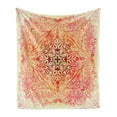 thumbnail image 1 of Mandala Soft Flannel Fleece Blanket, Hand Drawn Ombre Doodle Style Flowers Swirls Ivy in Square Shape Image, Cozy Plush for Indoor and Outdoor Use, 70" x 90", Pink Yellow and White, by Ambesonne, 1 of 5