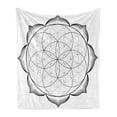 thumbnail image 1 of Mandala Soft Flannel Fleece Blanket, Monochrome Line Art Illustration Flower of Life Shapes Abstract Mandala Design, Cozy Plush for Indoor and Outdoor Use, 50" x 60", Black and White, by Ambesonne, 1 of 6