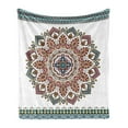 thumbnail image 1 of Mandala Soft Flannel Fleece Throw Blanket, Composition with Floral Motifs Oriental Bohemian Damask Theme Vintage Design, Cozy Plush for Indoor and Outdoor Use, 70" x 90", Multicolor, by Ambesonne, 1 of 5